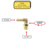 1/4 TNP 3/8 Barb adaptateur convenable masculin de tuyau de pivot de coude de 90 degrés